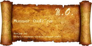 Musser Oxána névjegykártya
